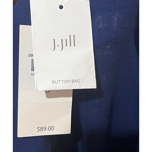 NWT J. JILL Women's 100% Cotton Tunic Top 3/4 Sleeve Button Front Blue Sea Sz S - Picture 9 of 11
